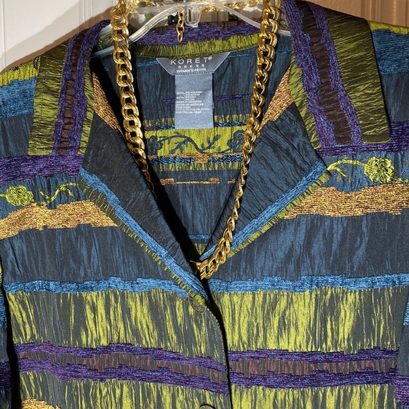 Koret Dress 3/4 Sleeve Shacket Multi Color Embroidery and Brocade Purple… - Picture 1 of 11